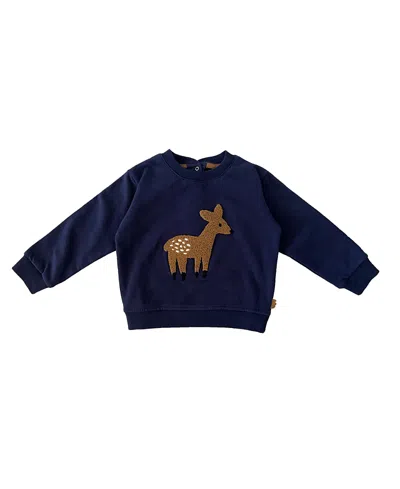 Mon Coeur Unisex Recycled Cotton Fawn Sweatshirt - Baby, Little Kid In Blue