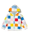 Mon Coeur Unisex Recycled Cotton Hoodie - Little Kid, Big Kid In Natural/checkered