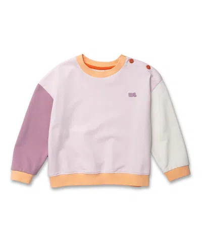 Mon Coeur Kids' Unisex Recycled Cotton Lilac Colorblock Sweatshirt In Multi