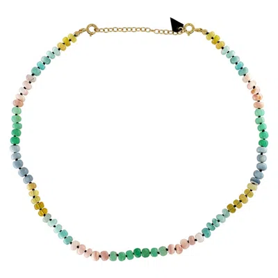 Mon Précieux Gem Teens Candies Necklace In Multi Color Opal