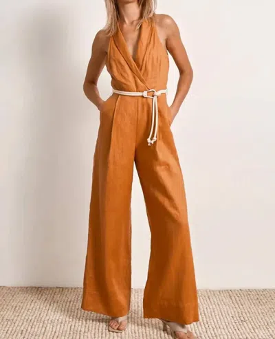 Mon Renn Bask Jumpsuit In Tabacco In Brown
