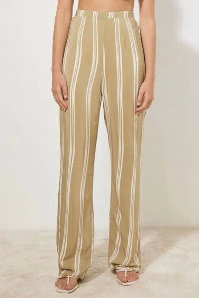 Mon Renn Desire Stripe Pants In Brown