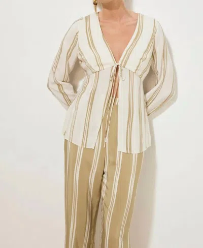 Mon Renn Desire Stripe Top In Multi