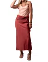 Mon Renn Duet Midi Dress In Apricot & Clay In Multi