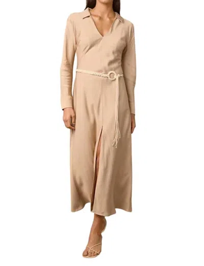 Mon Renn Hermosa Midi Dress In Chai In Brown