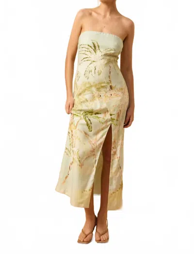 Mon Renn Isle Halter Dress In Isle Of Palms In Gold