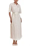 Mon Renn Lisle Shirt Dress In White In White
