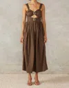 Mon Renn Malibu Midi Dress In Coffee In Brown