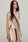 Mon Renn Mirage Draped Mini Dress In Multi