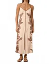 Mon Renn Palmera Midi Dress In Cream Multi In Neutral