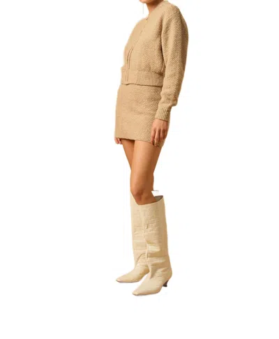 Mon Renn Pier Knit Skirt In Taupe In Brown