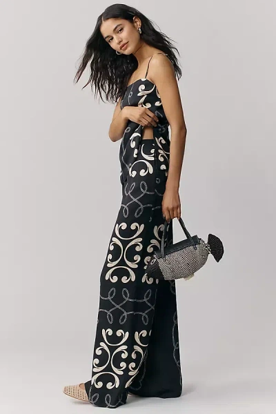 Mon Renn Savanna High-rise Wide-leg Pants In Blue