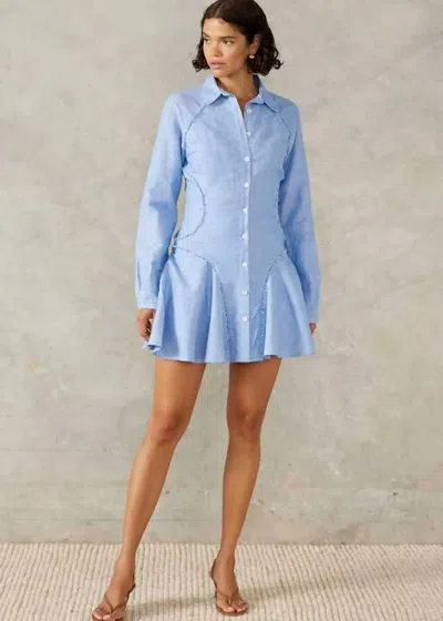 Mon Renn Shore Mini Dress In Aquatic In Blue