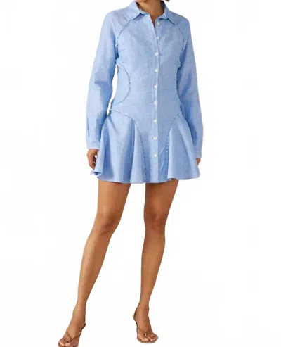 Mon Renn Shore Mini Dress In Aquatic In Blue