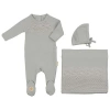 Mon Tresor Bebe Babies'  Look Of Lace Layette Set In Pearl Blue