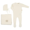 Mon Tresor Bebe Kids'  Weave Of Leaves Layette Set In Ivory