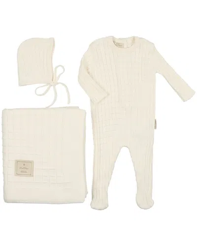 Mon Tresor Kids' Boys All Knit Up Layette Set In Purple
