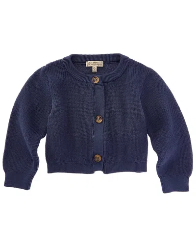 Mon Tresor Kids' Chunky Knit Cardigan In Blue