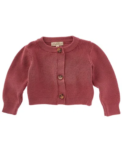 Mon Tresor Kids' Chunky Knit Cardigan In Purple