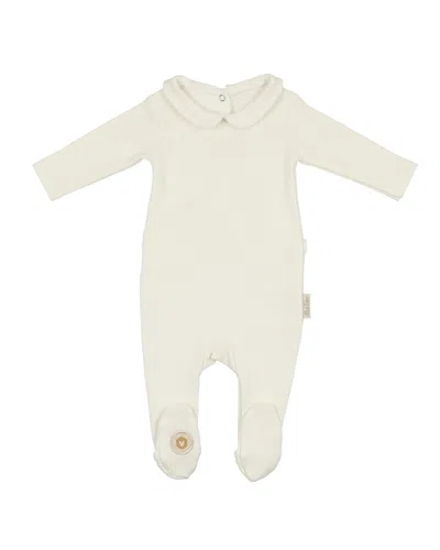 Mon Tresor Kids' Collared Coordinate Footie In White