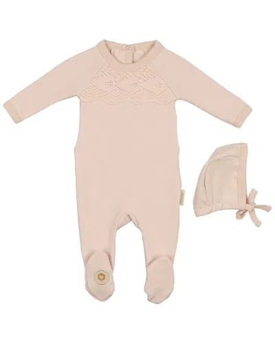 Mon Tresor Kids' Look Of Lace Footie & Hat Set In Neutral