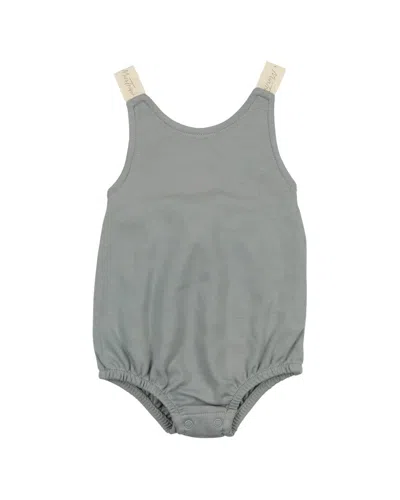 Mon Tresor Kids' Mt Ribboned Romper In Gray