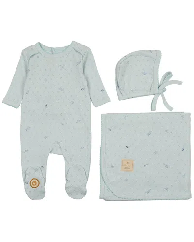 Mon Tresor Kids' Pointelle Posies Layette Set In Multi