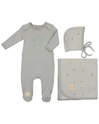 Mon Tresor Kids' Star-struck Layette Set In Gray