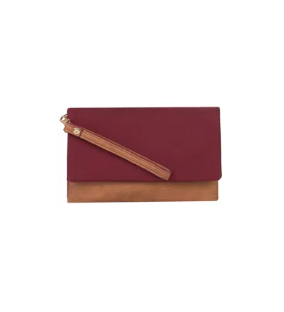 Mona B Women's Molly Convertible Wallet Crossbody Bag In Wine In Pink
