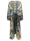 Mona Swims Silk Beach Cover-up Kimono In Multicolor