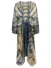 Mona Swims Silk Beach Cover-up Kimono In Multicolour