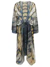 Mona Swims Silk Beach Cover-up Kimono In Multicolour