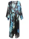 Mona Swims Silk Beach Cover-up Kimono In Multi