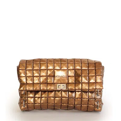 Monade Women's Gold Clutch Bag Shine Bronze
