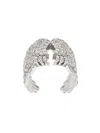 Monan 18kt White Gold And Diamond Wing Cocktail Ring In Metallic