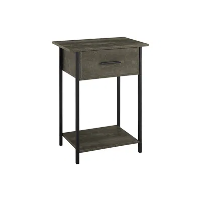 Monarch Accent Table, 2 Tier, End, Black Metal, Contemporary
