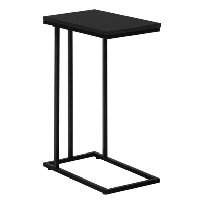 Monarch Accent Table, C-shaped, End, Side, Snack, Living Room, Bedroom, Black Laminate