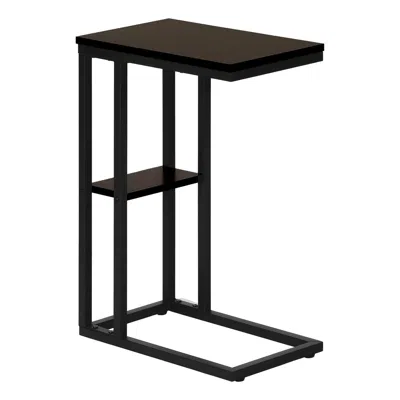 Monarch Accent Table, C-shaped, End, Side, Snack, Living Room, Bedroom, Brown Laminate In Black