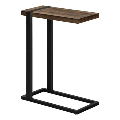 Monarch Accent Table, C-shaped, End, Side, Snack, Living Room, Bedroom, Brown Laminate