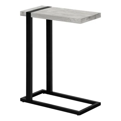 Monarch Accent Table, C-shaped, End, Side, Snack, Living Room, Bedroom, Grey Laminate In Black