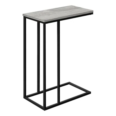 Monarch Accent Table, C-shaped, End, Side, Snack, Living Room, Bedroom, Grey Laminate In Gray