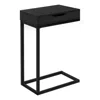 Monarch Accent Table, C-shaped, End, Side, Snack, Storage Drawer, Living Room In Black