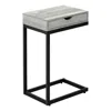 Monarch Accent Table, C-shaped, End, Side, Snack, Storage Drawer, Living Room
