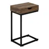 Monarch Accent Table, C-shaped, End, Side, Snack, Storage Drawer, Living Room