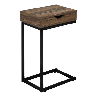 Monarch Accent Table, C-shaped, End, Side, Snack, Storage Drawer, Living Room
