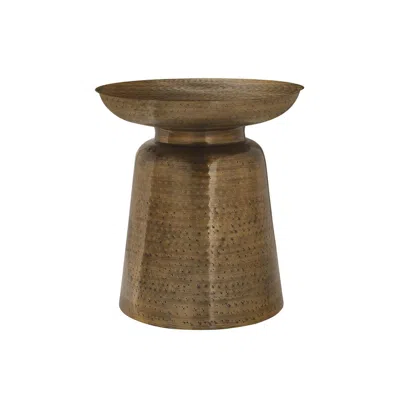 Monarch Accent Table, Drum, Side, End, Nightstand, Lamp, Living Room, Bedroom, Copper In Brown
