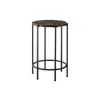 Monarch Accent Table, End, Round Dark Oak Laminate, Black Metal, Contemporary