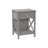 Monarch Accent Table, End, Side Table, 2 Tier, Bedroom, Nightstand, Lamp, Storage Drawer In Gray