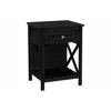 Monarch Accent Table, End, Side Table, 2 Tier, Bedroom, Nightstand, Lamp, Storage Drawer In Black