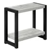 Monarch Accent Table, Side, End, Narrow, Small, 2 Tier, Living Room, Bedroom, Grey In Gray